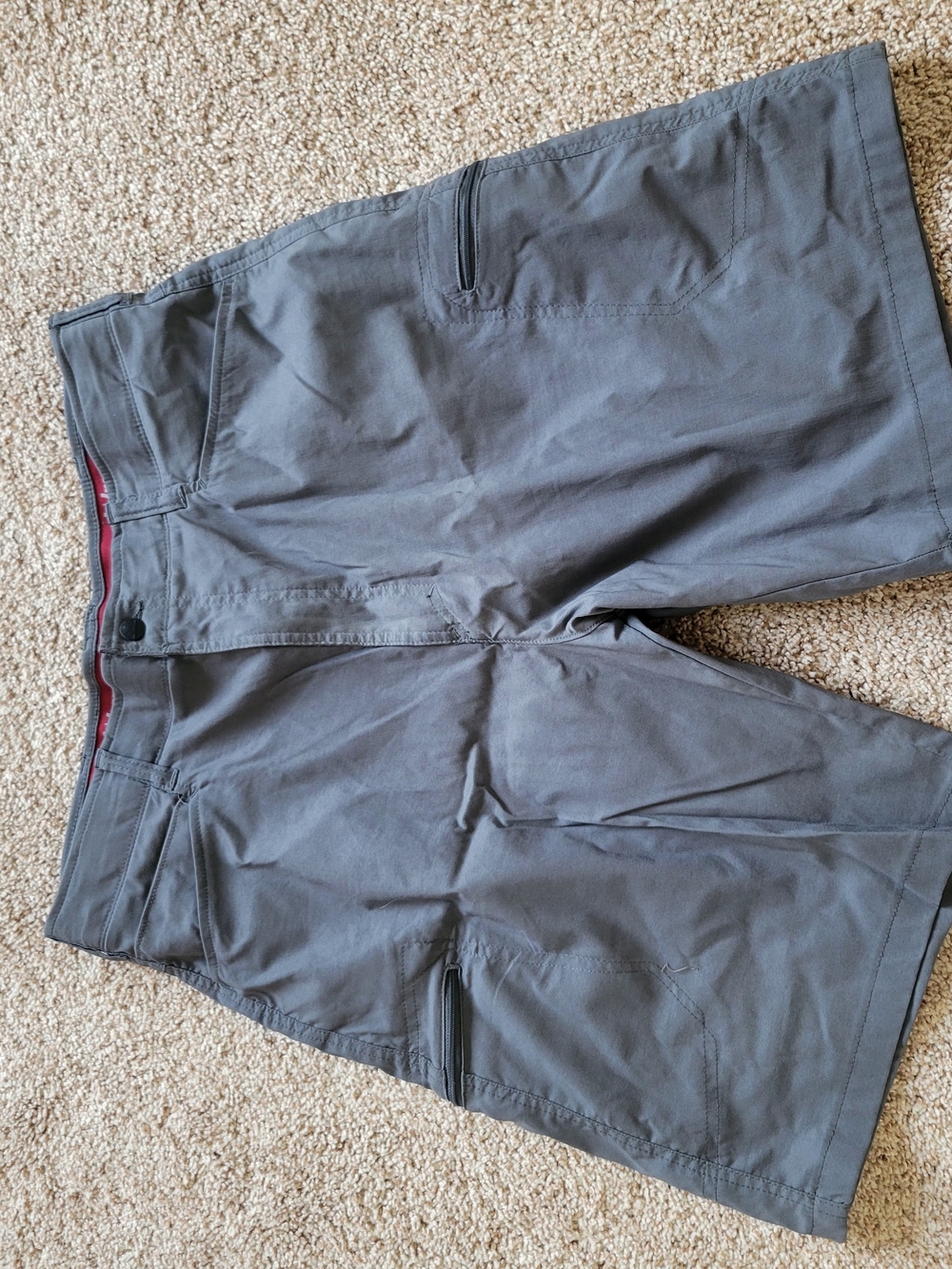 Wrangler Red and Gray Athletic Shorts Waistband